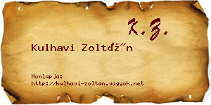 Kulhavi Zoltán névjegykártya